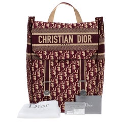 BRAND NEW /The Chic Christian Dior Backpack in burgundy monogram canvas