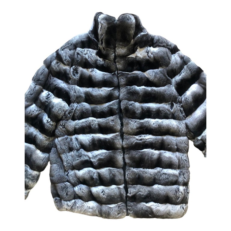 Brand new Unisex Chinchilla fur Fur bomber Coat 44 men s 16 L For