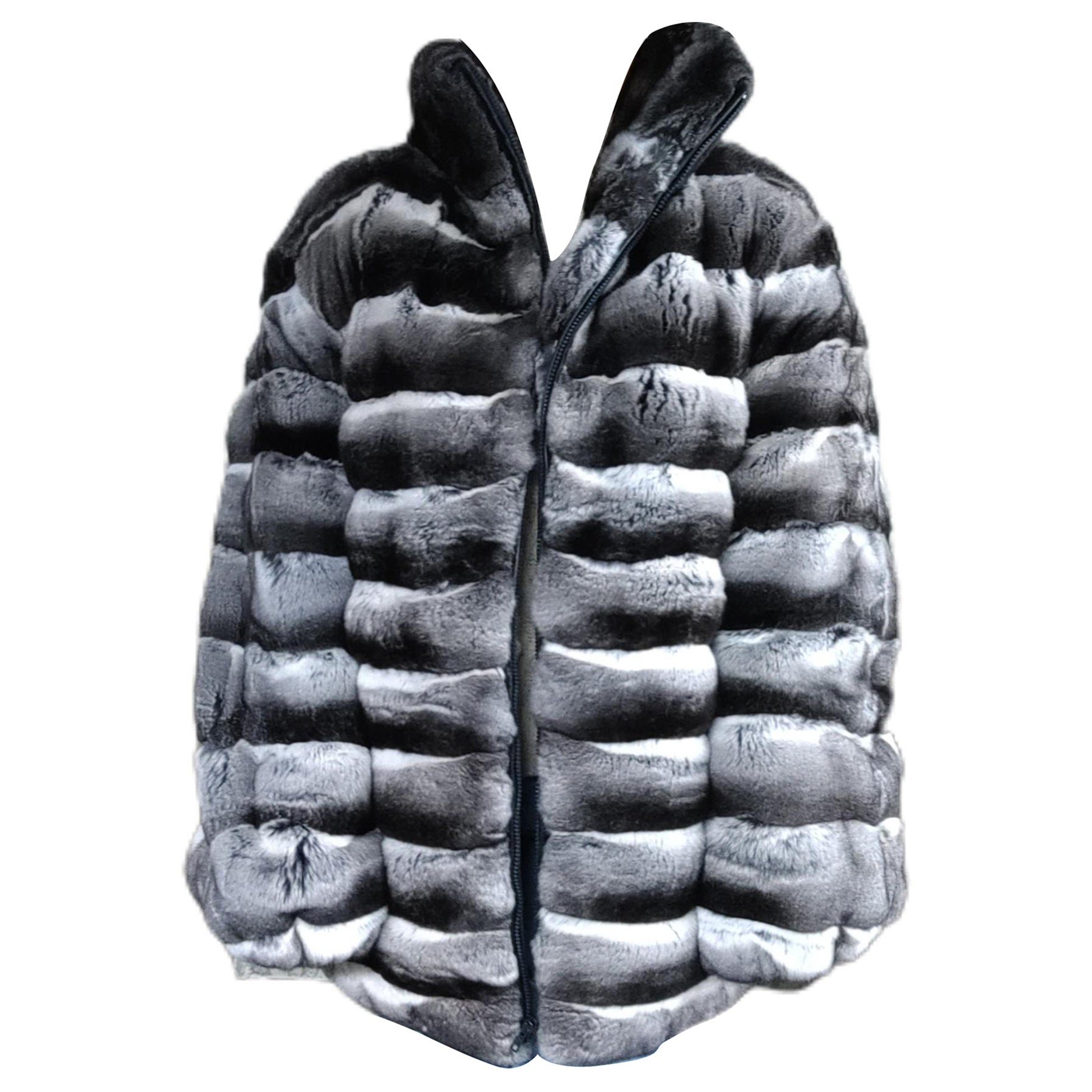 Nuovo Cappotto bomber unisex in pelliccia di cincillà 44 uomo 16 L in vendita