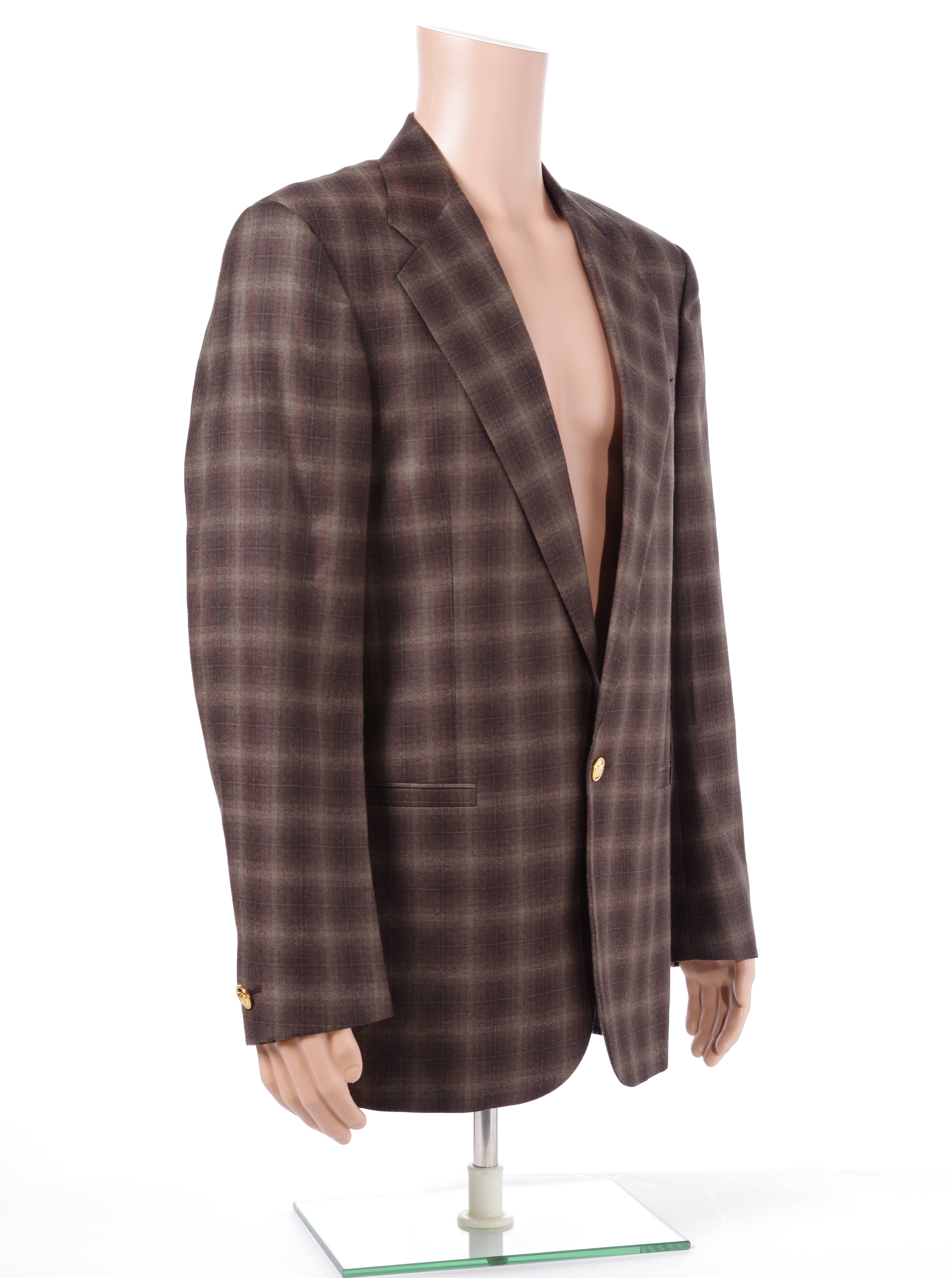 plaid brown suit