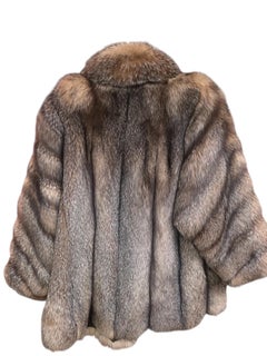 Brand new vintage crystal fox fur coat 12/L
