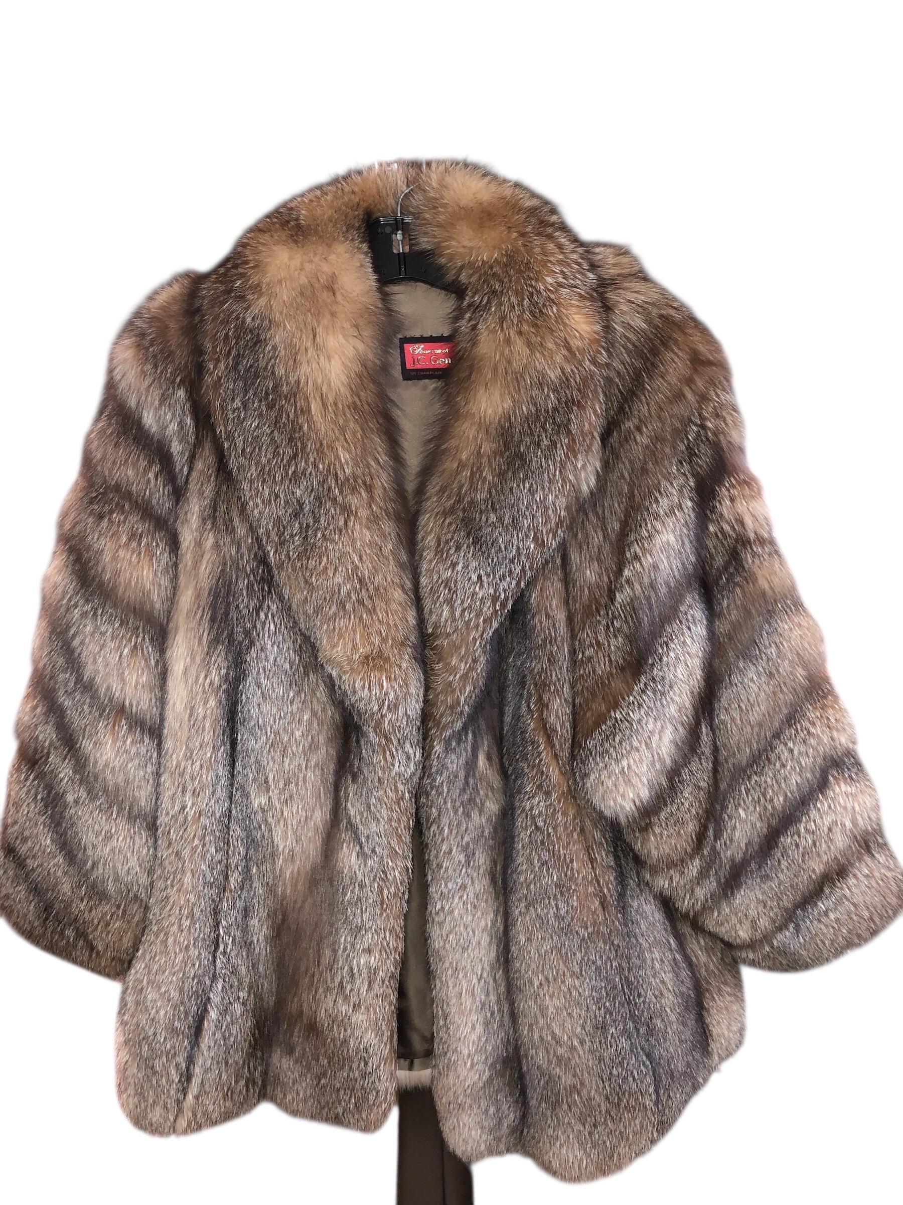 Brand new vintage crystal fox fur coat 12/L