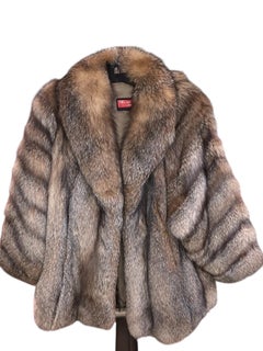 Brand new vintage crystal fox fur coat 12/L