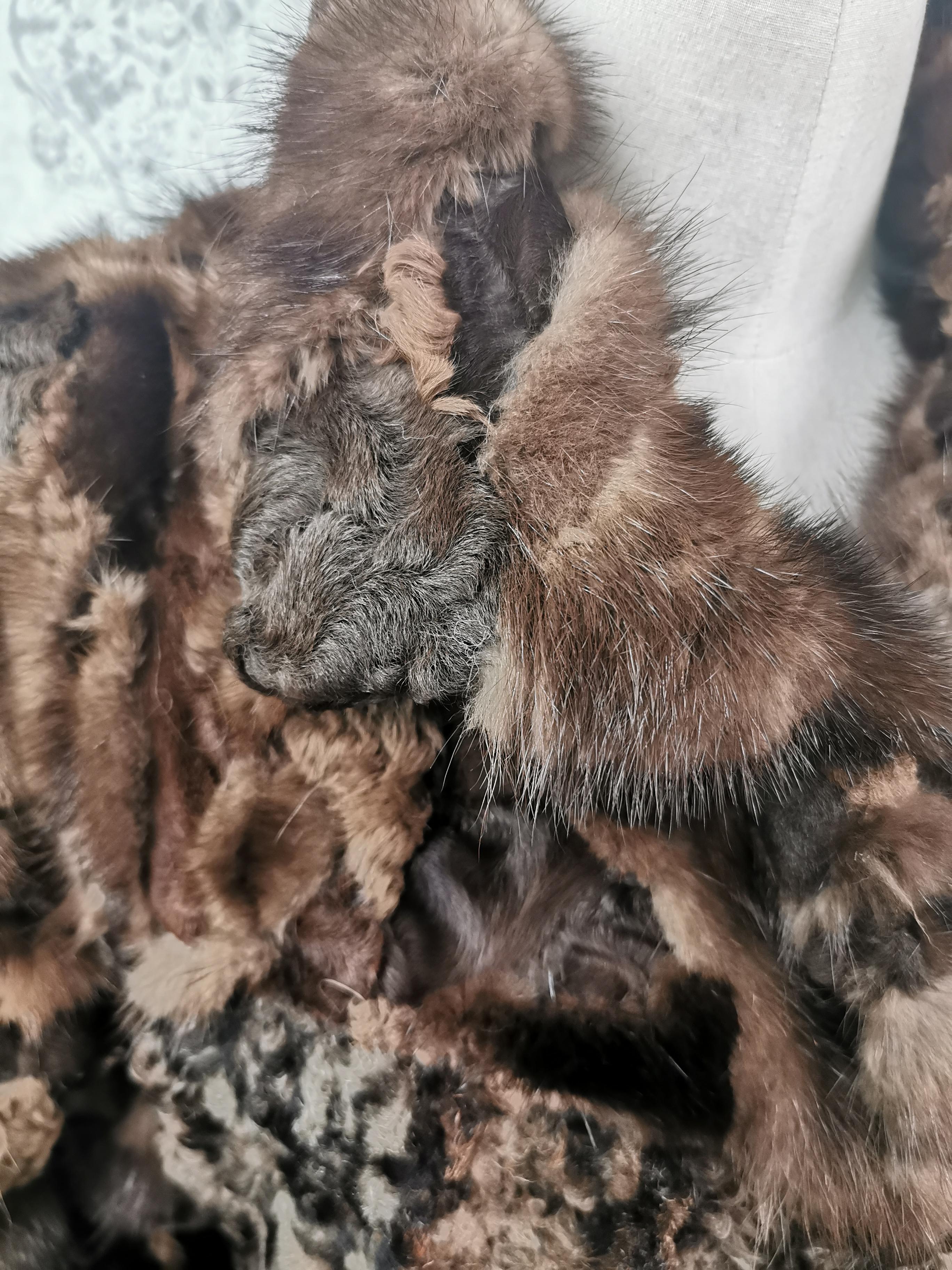Brown Brand new Vintage Gianfranco Ferre Fur Coat with Lamb andMink Fur Trim (16/L) For Sale