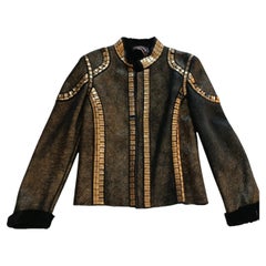 Abrigo de piel de oveja Just Cavalli (talla 6-S) nuevo a estrenar 8500$ etiquetas