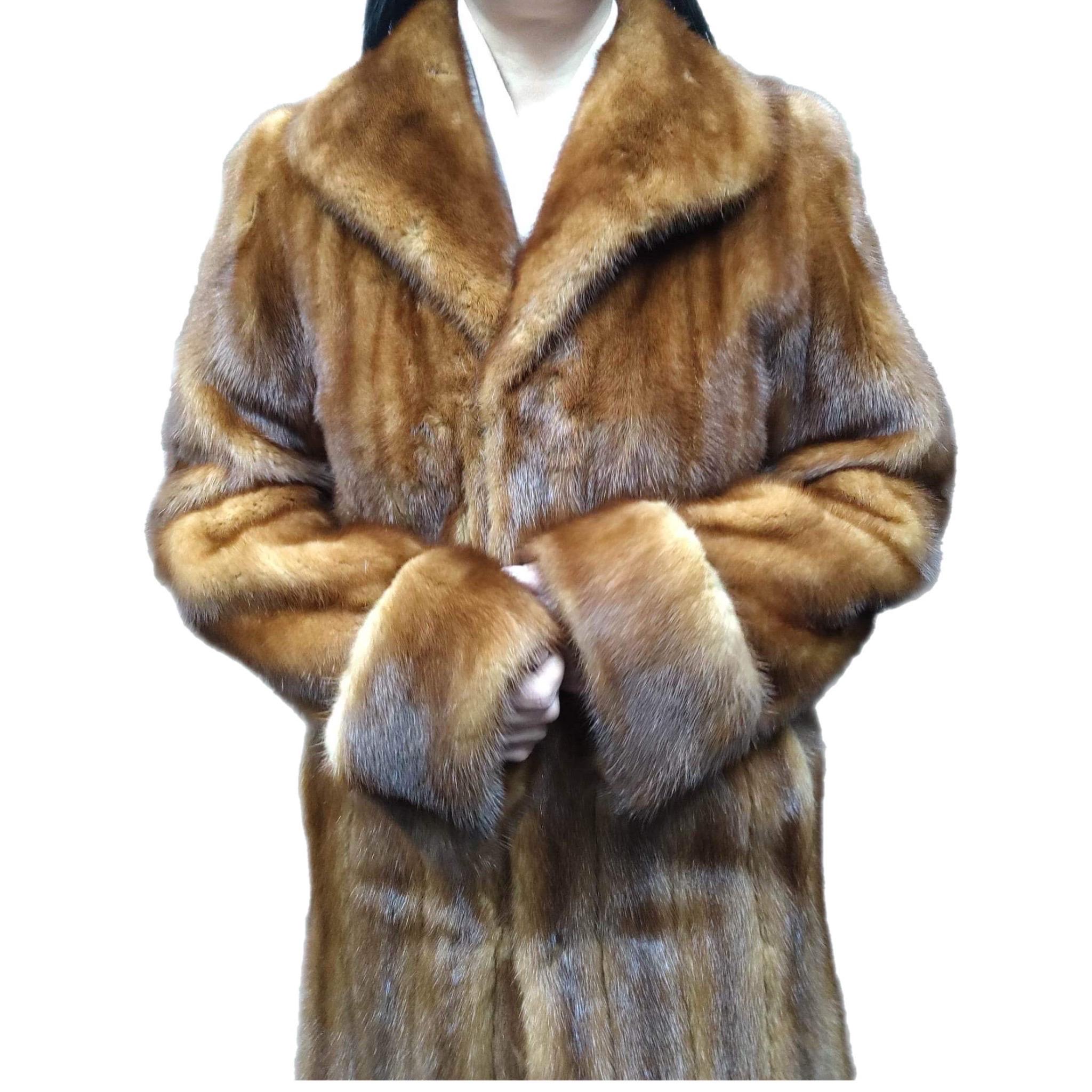Women's or Men's Brand New Whiskey Mink Fur Coat Women's S 6 For Sale