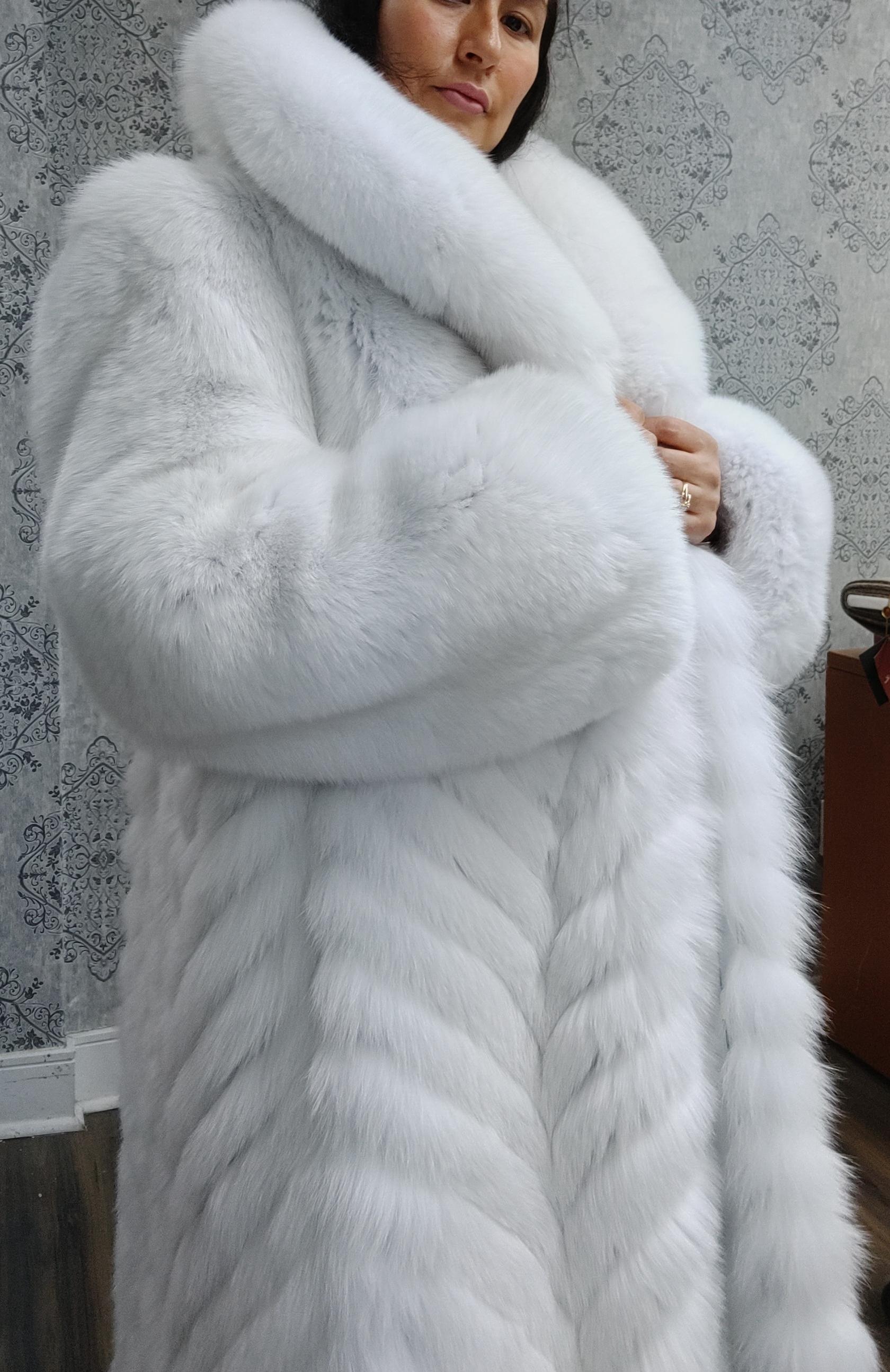 big white fluffy coat