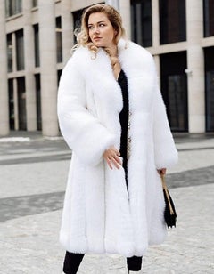 Brand new white fox fur coat size S M L XL