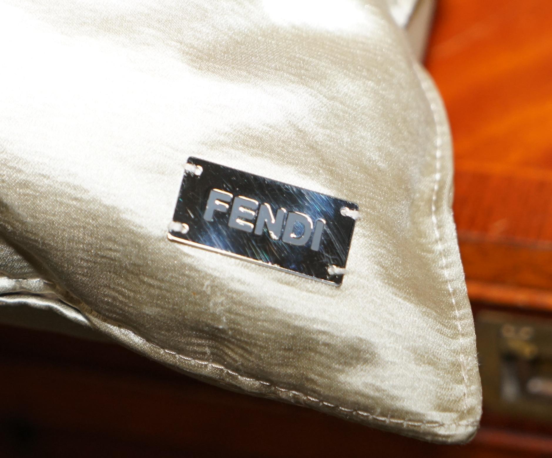 Italian Brand New with Tags Fendi Swarovski Crystal Casa Italy Sofa Cushion Large Size