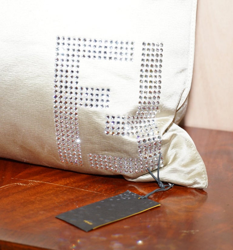 Brand New with Tags Fendi Swarovski Crystal Casa Italy Sofa Cushion Large Size at 1stDibs