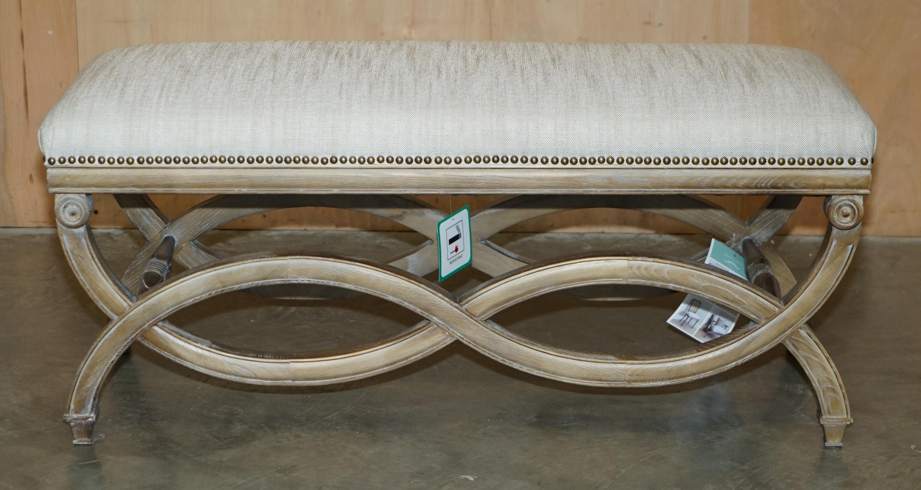 BRAND REGENCY STYLE WiNDOW BENCH DRESSING TABLE DOUBLE PIANO STOOL For Sale 2
