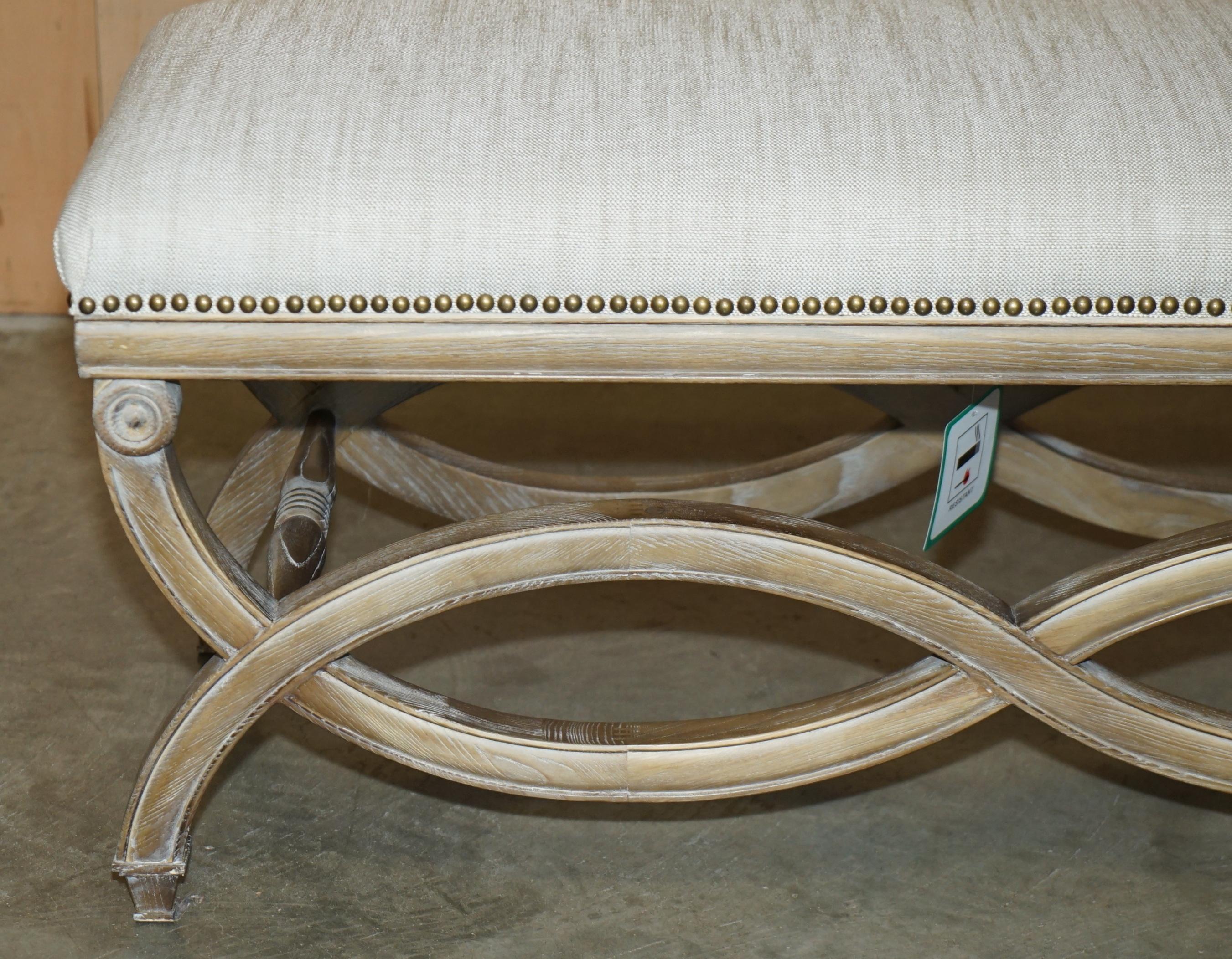 BRAND REGENCY STYLE WiNDOW BENCH DRESSING TABLE DOUBLE PIANO STOOL For Sale 3