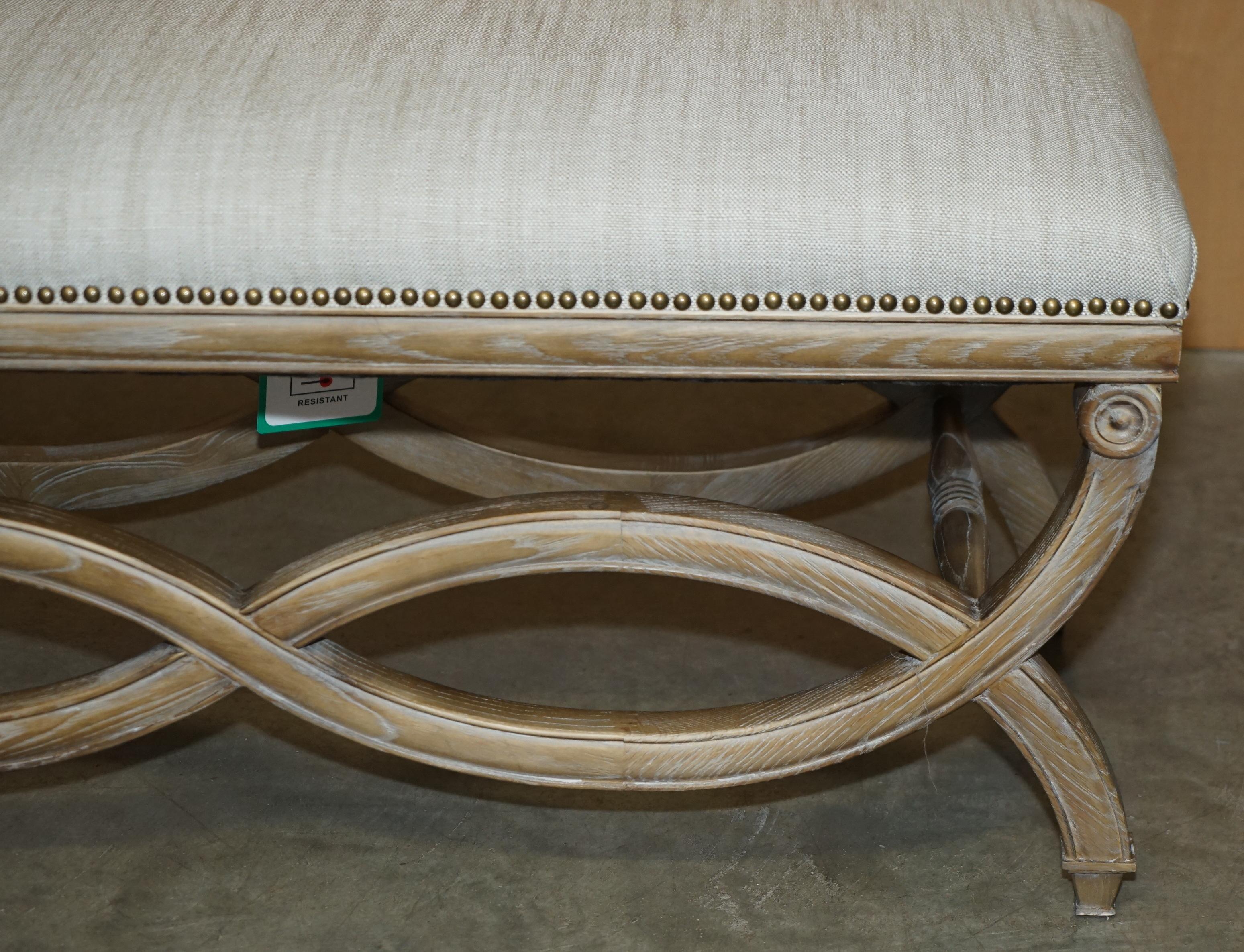 20th Century BRAND REGENCY STYLE WiNDOW BENCH DRESSING TABLE DOUBLE PIANO STOOL For Sale