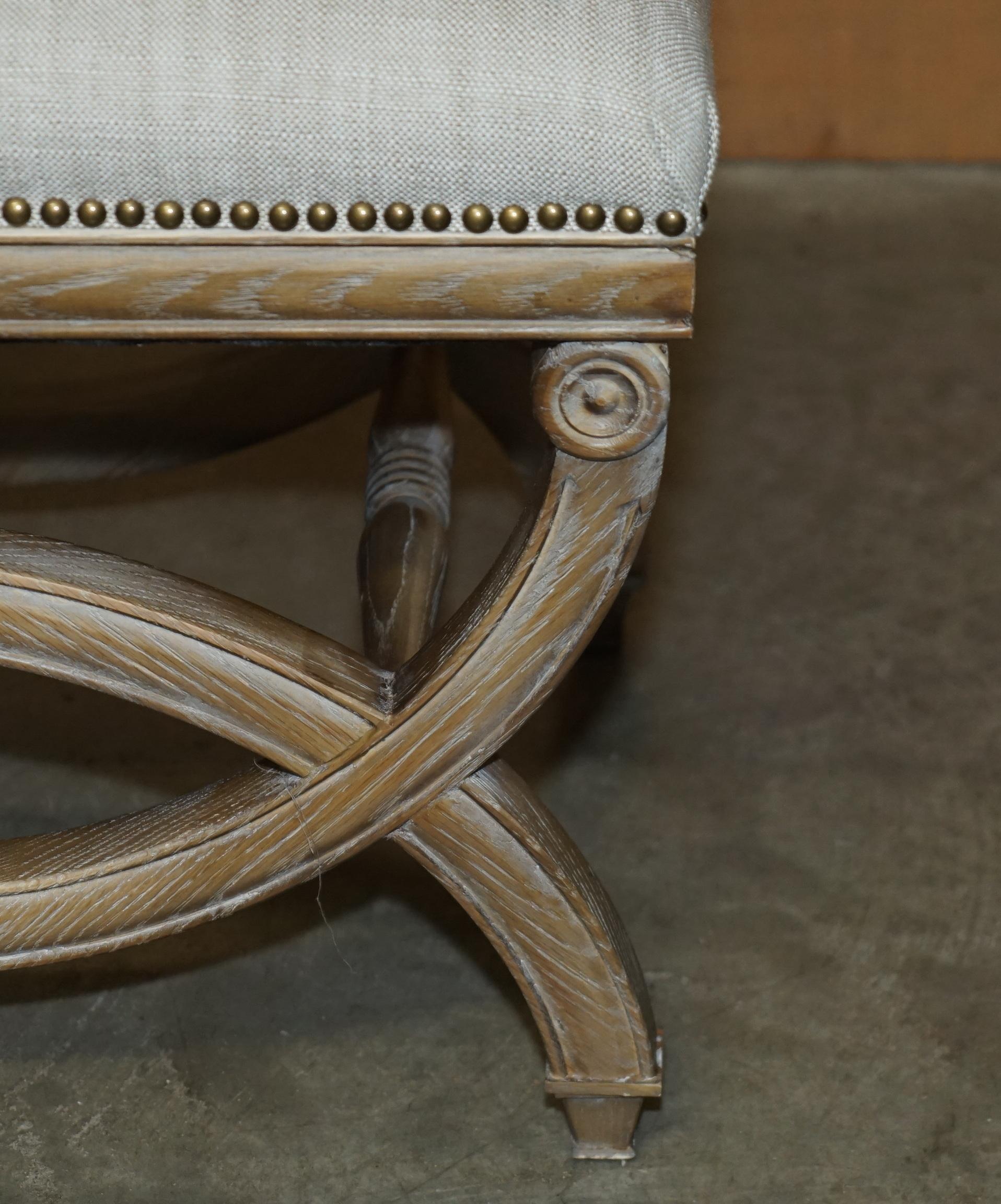 Upholstery BRAND REGENCY STYLE WiNDOW BENCH DRESSING TABLE DOUBLE PIANO STOOL For Sale