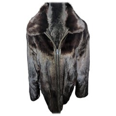 brand reversible black mink fur kid leather bomber jacket #827 tags 3999$ M 44