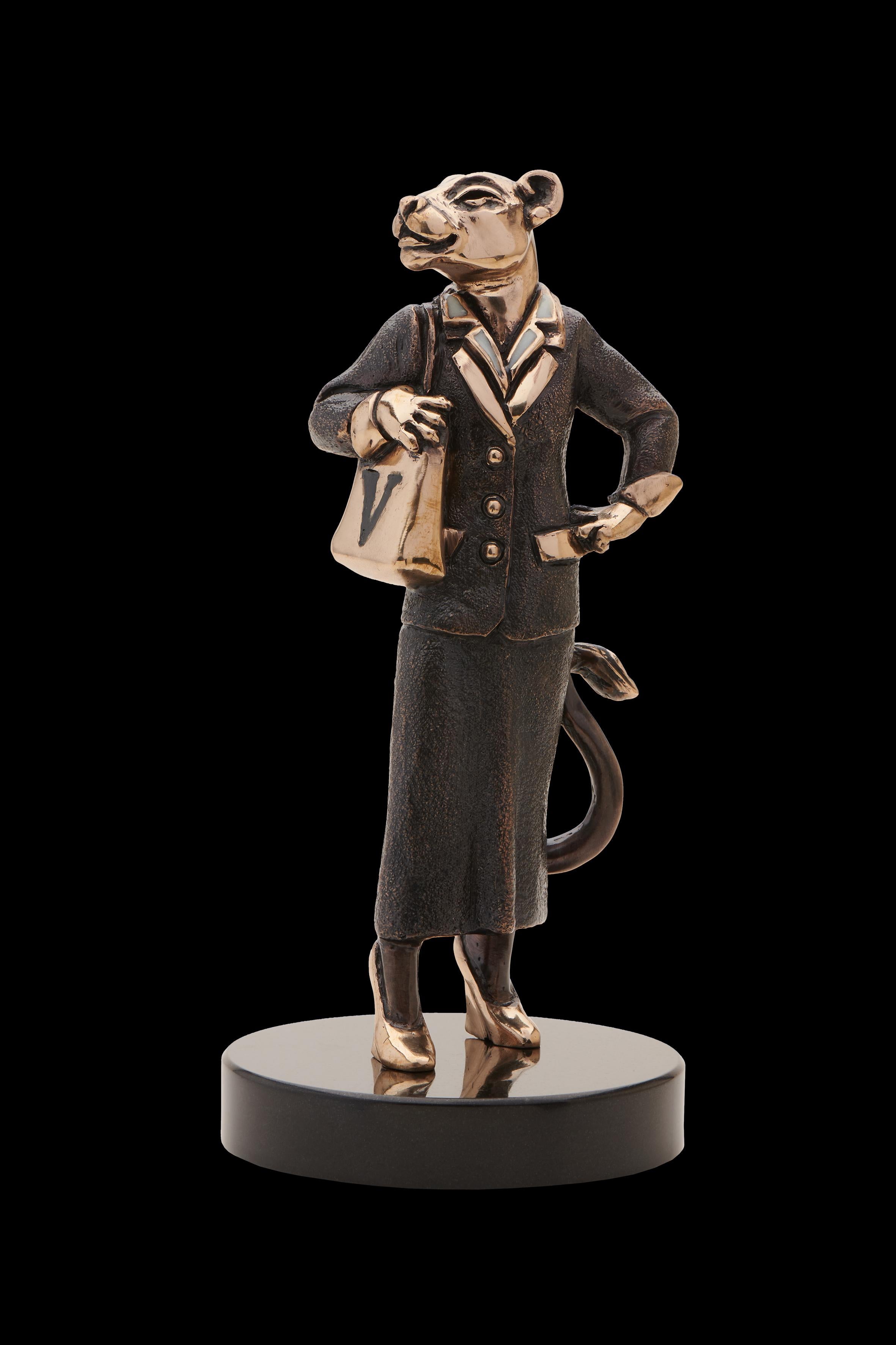Brand Vizuri Figurative Sculpture - Sculpture "Society  lioness"