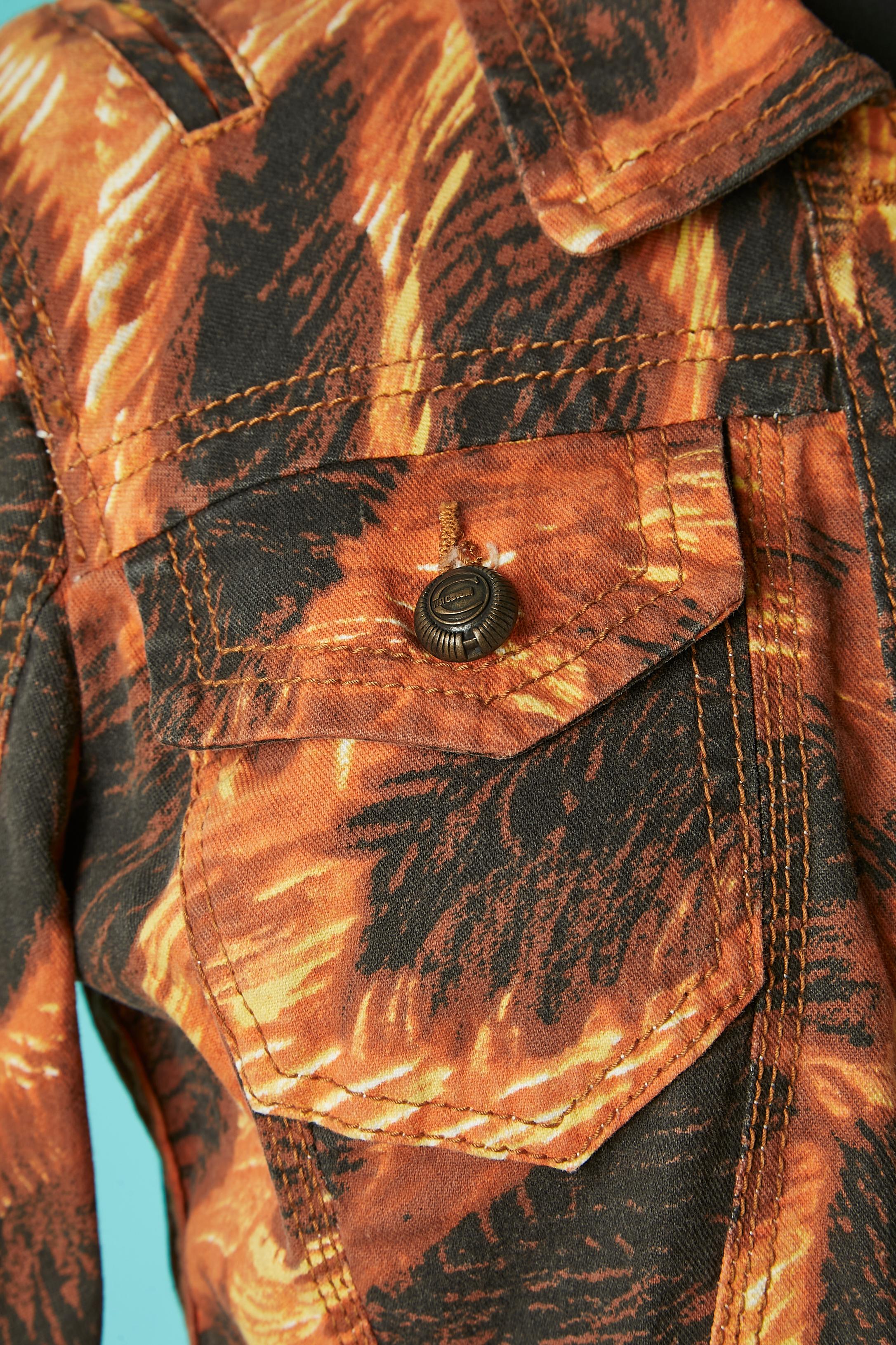 Black Branded and printed cotton jacket Just Cavalli For Sale