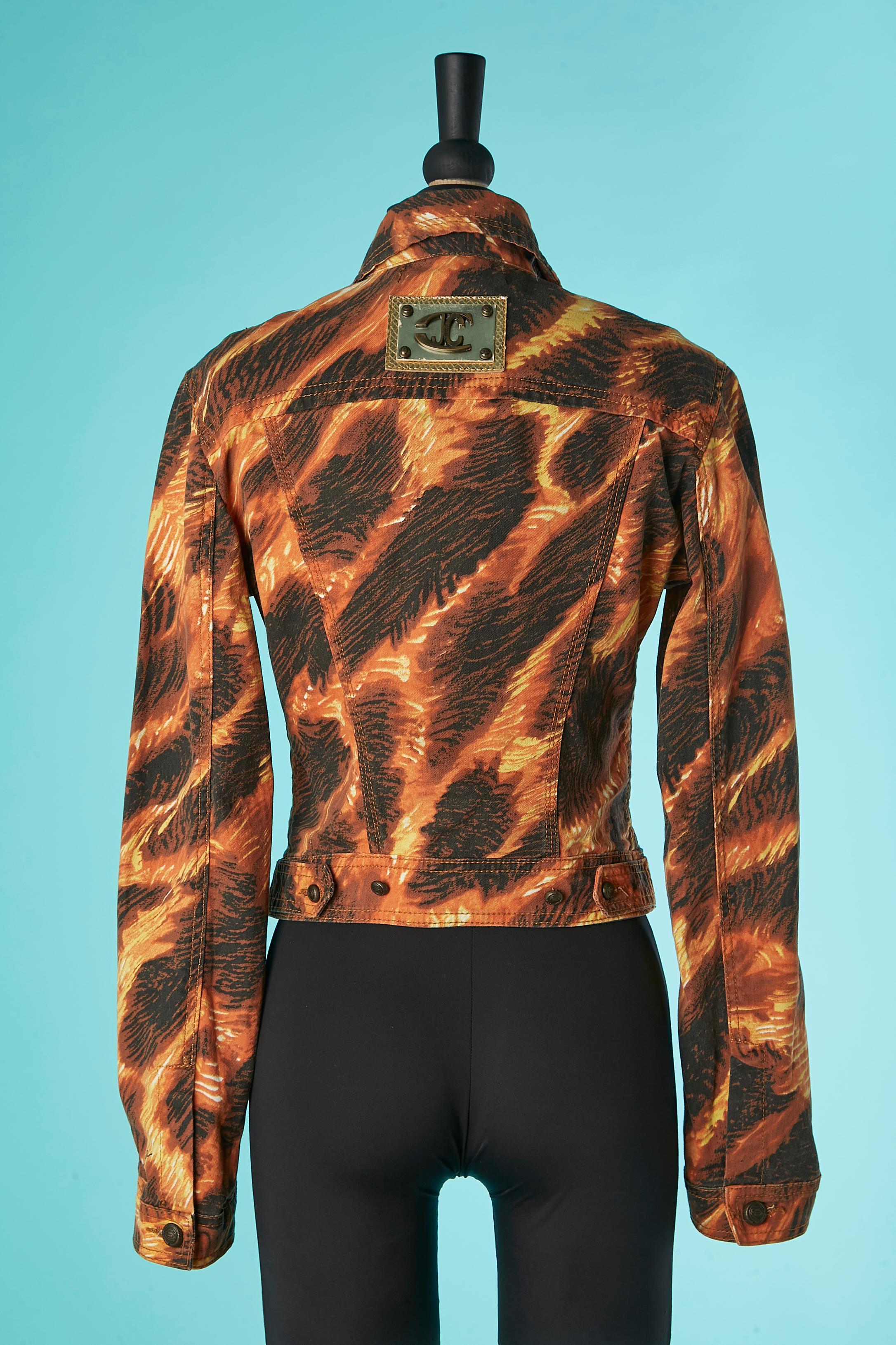 Branded and printed cotton jacket Just Cavalli For Sale 2