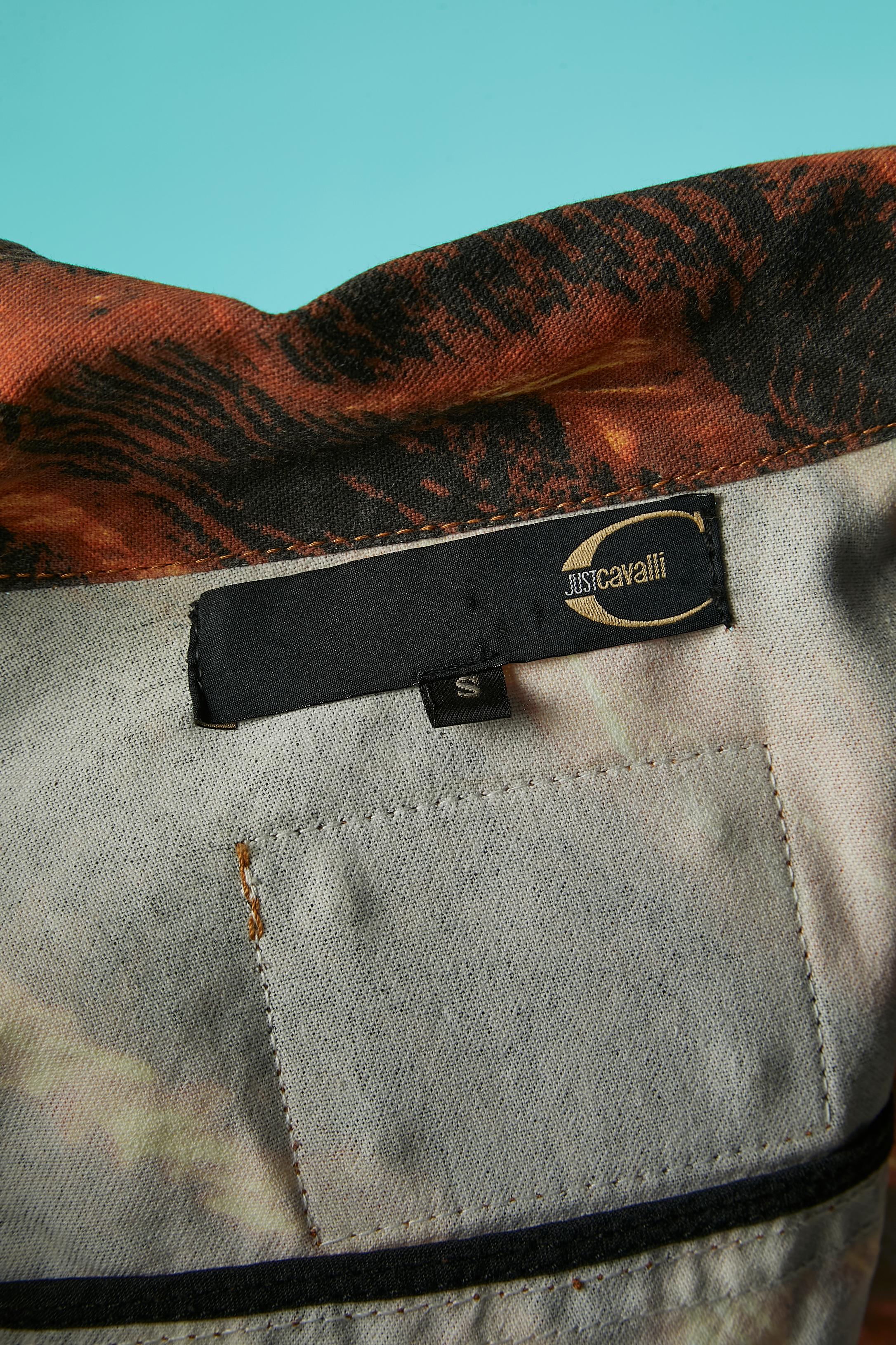 Branded and printed cotton jacket Just Cavalli For Sale 4