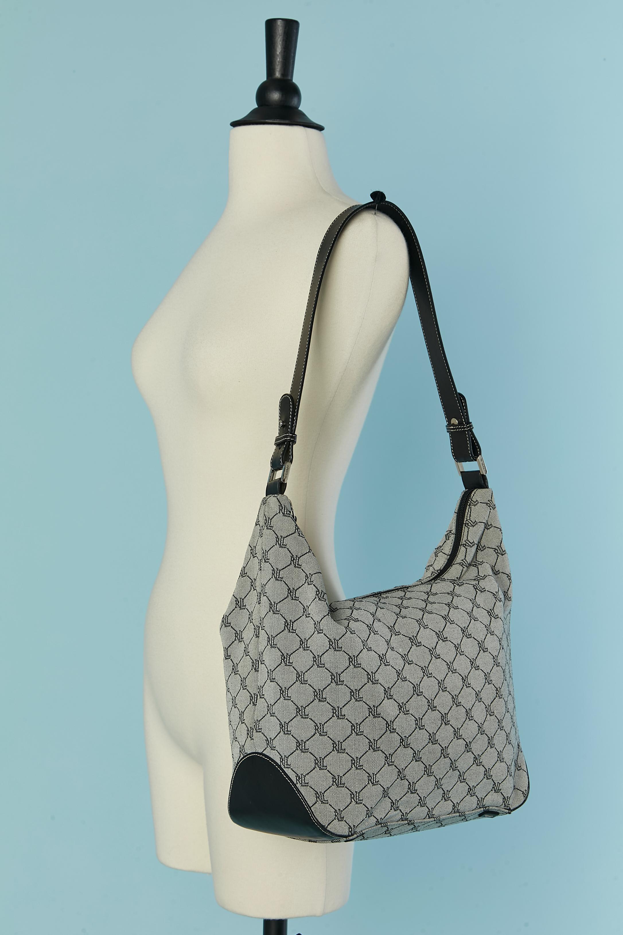 De las mujeres Bolso bandolera canevas de marca con correa de piel LAUREN by Ralph Lauren en venta