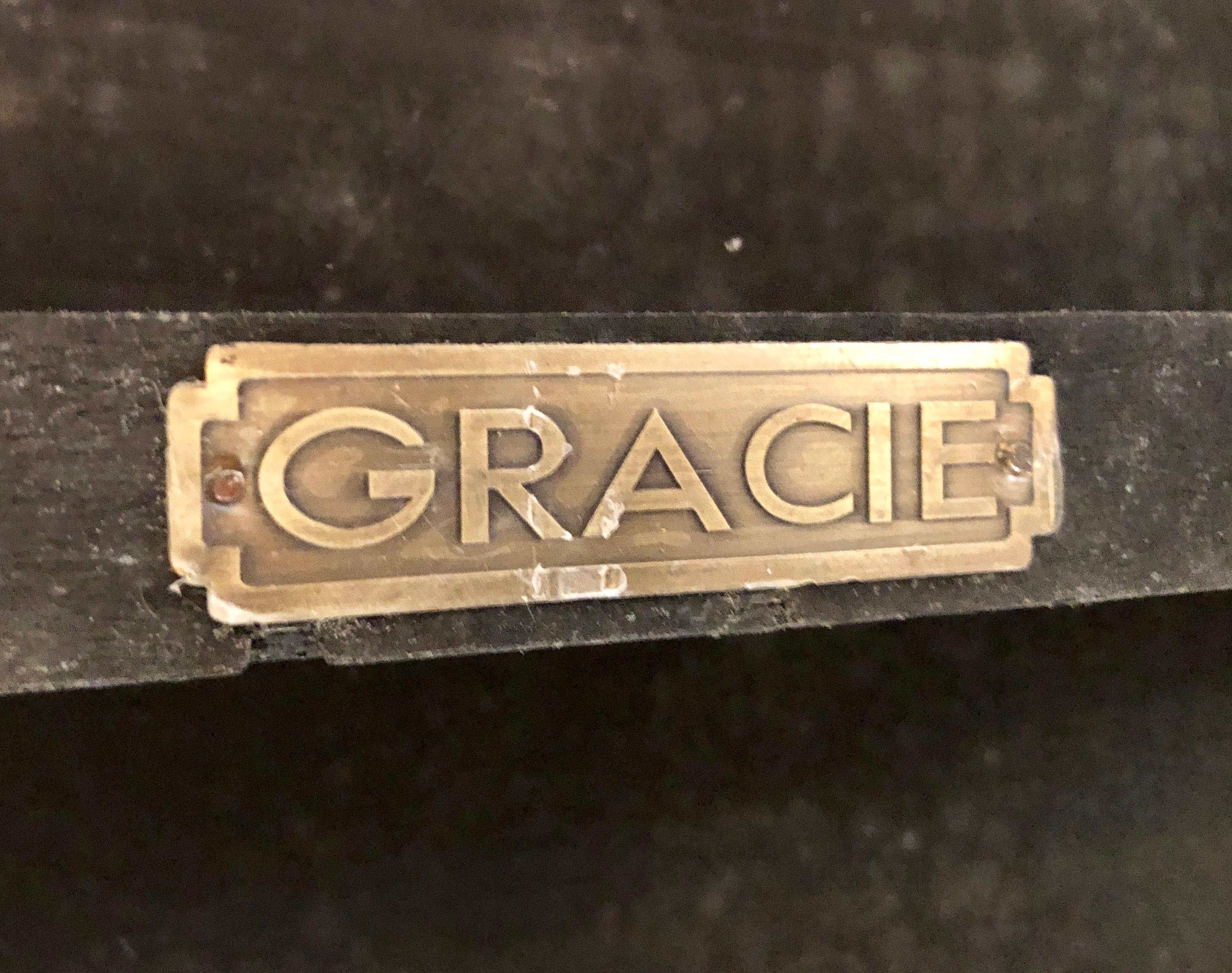 20th Century Branded Gracie Coffee Table Gilt Metal Banded Ming Style