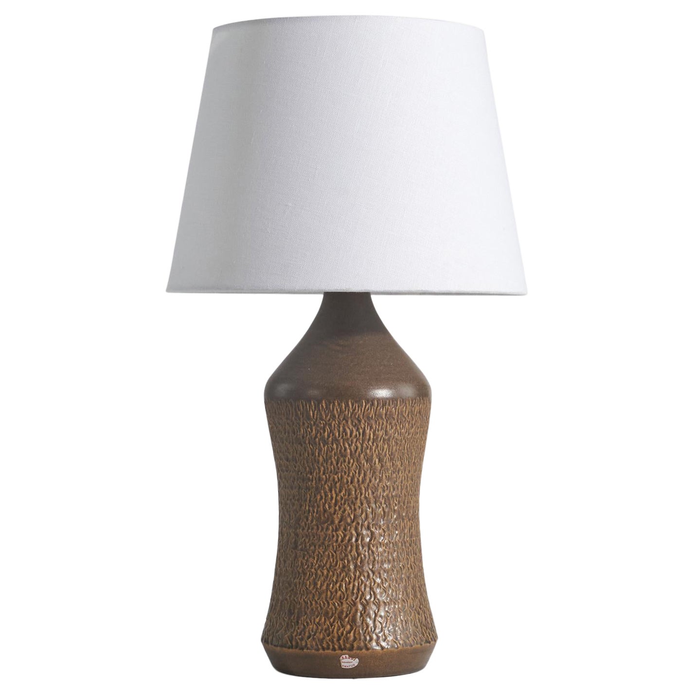 Brandi Vejbystrand, Table Lamp, Brown Stoneware, Sweden, 1960s