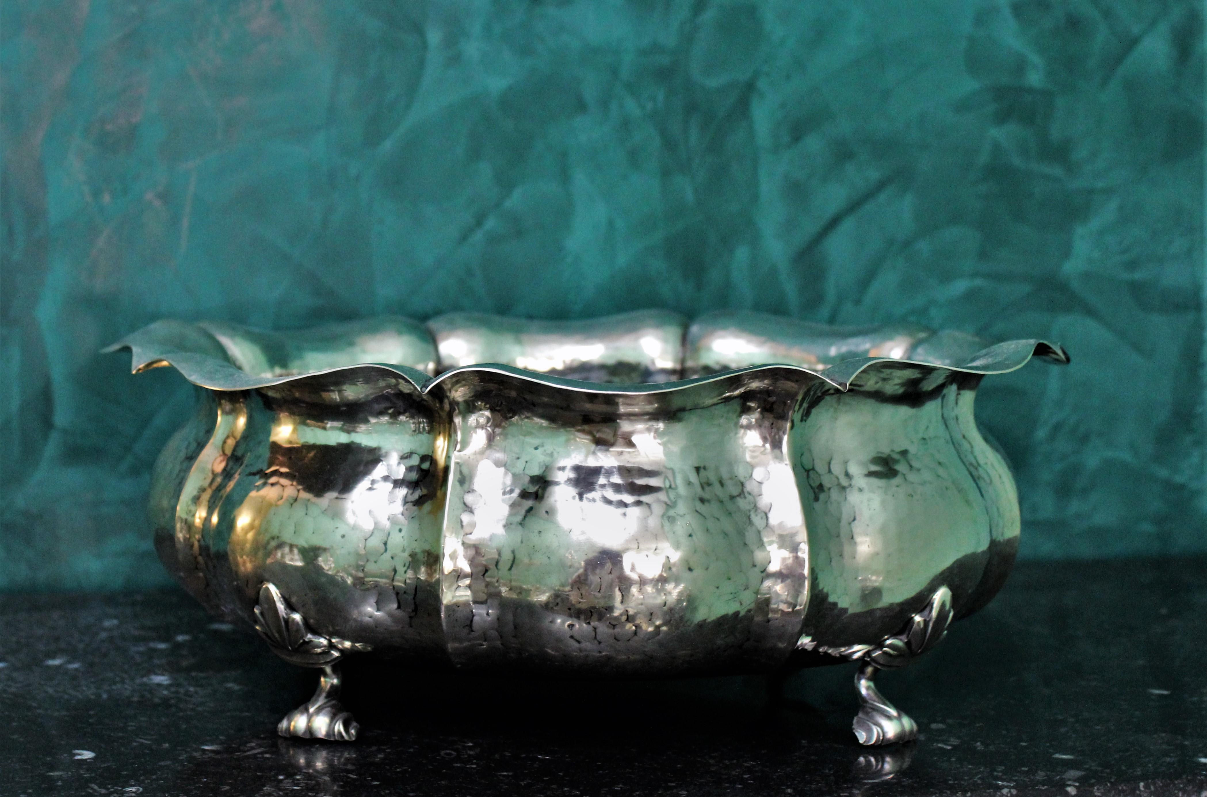 Brandimarte 20th Century Italian Art Deco Hammered Silver Bowl, 1950s For Sale 3