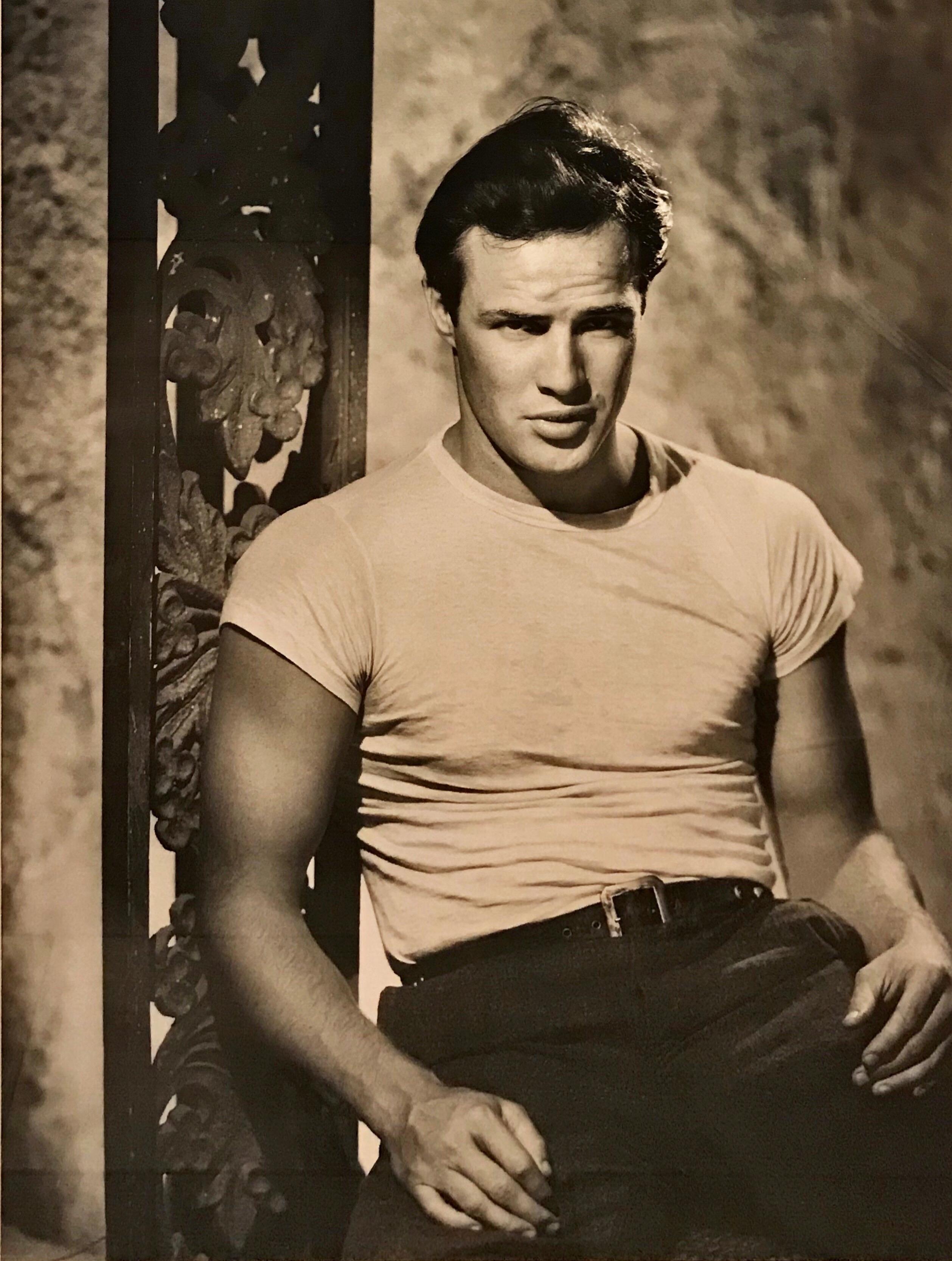 American actor Marlon Brando in character as Stanley Kowalski in the film ‘A Streetcar Named Desire’, directed by Elia Kazan, 1950. 

Photo by John Kobal Foundation

Image size: 63cm x 91cm.