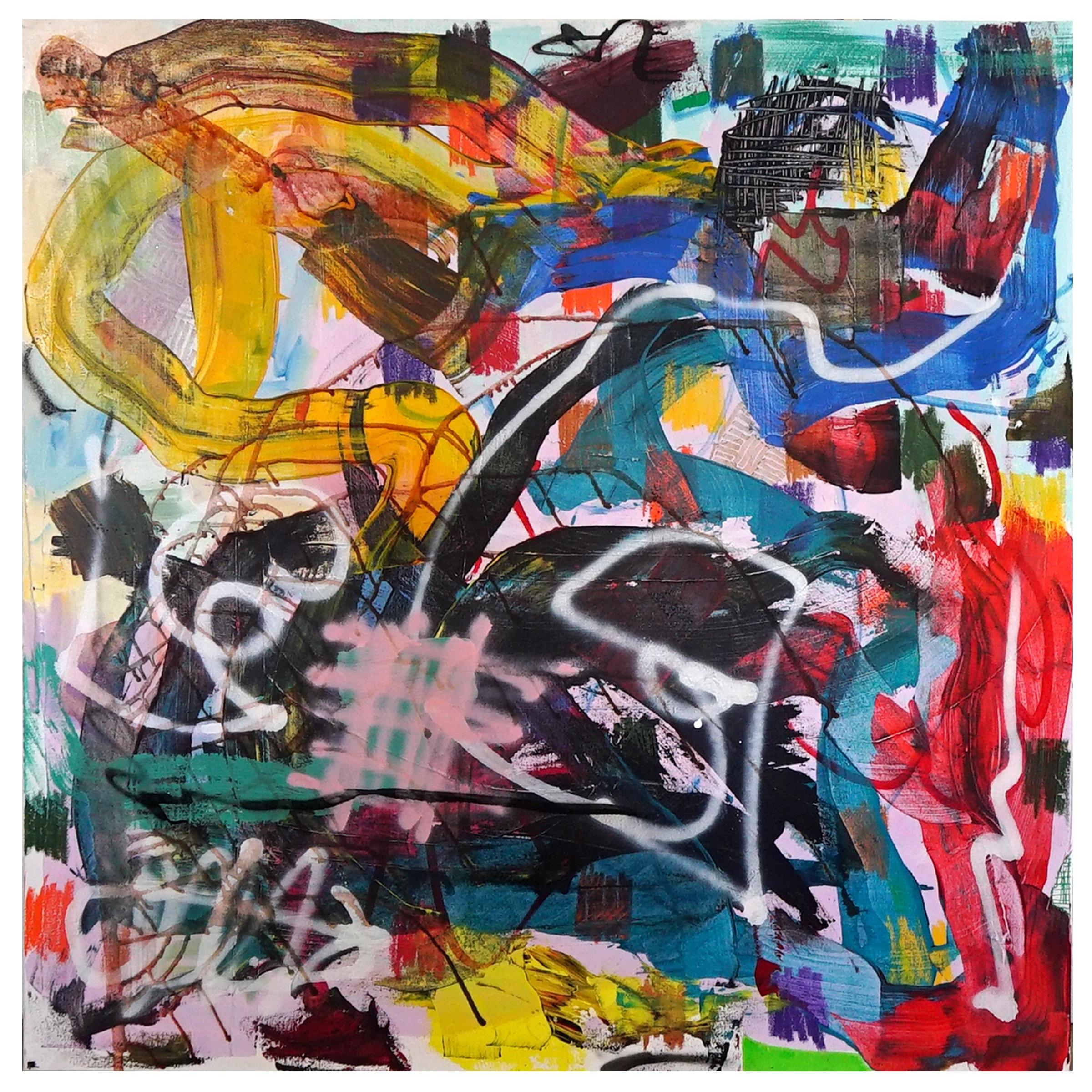 Brandon Altman Abstract Painting – Runaway Slide