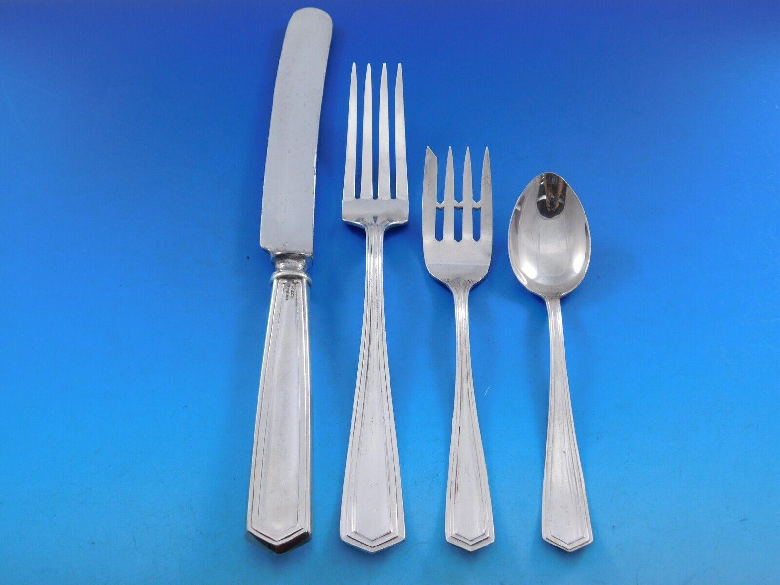 American Brandon by International Sterling Silver Flatware Service 12 Set 76 pcs Dinner For Sale