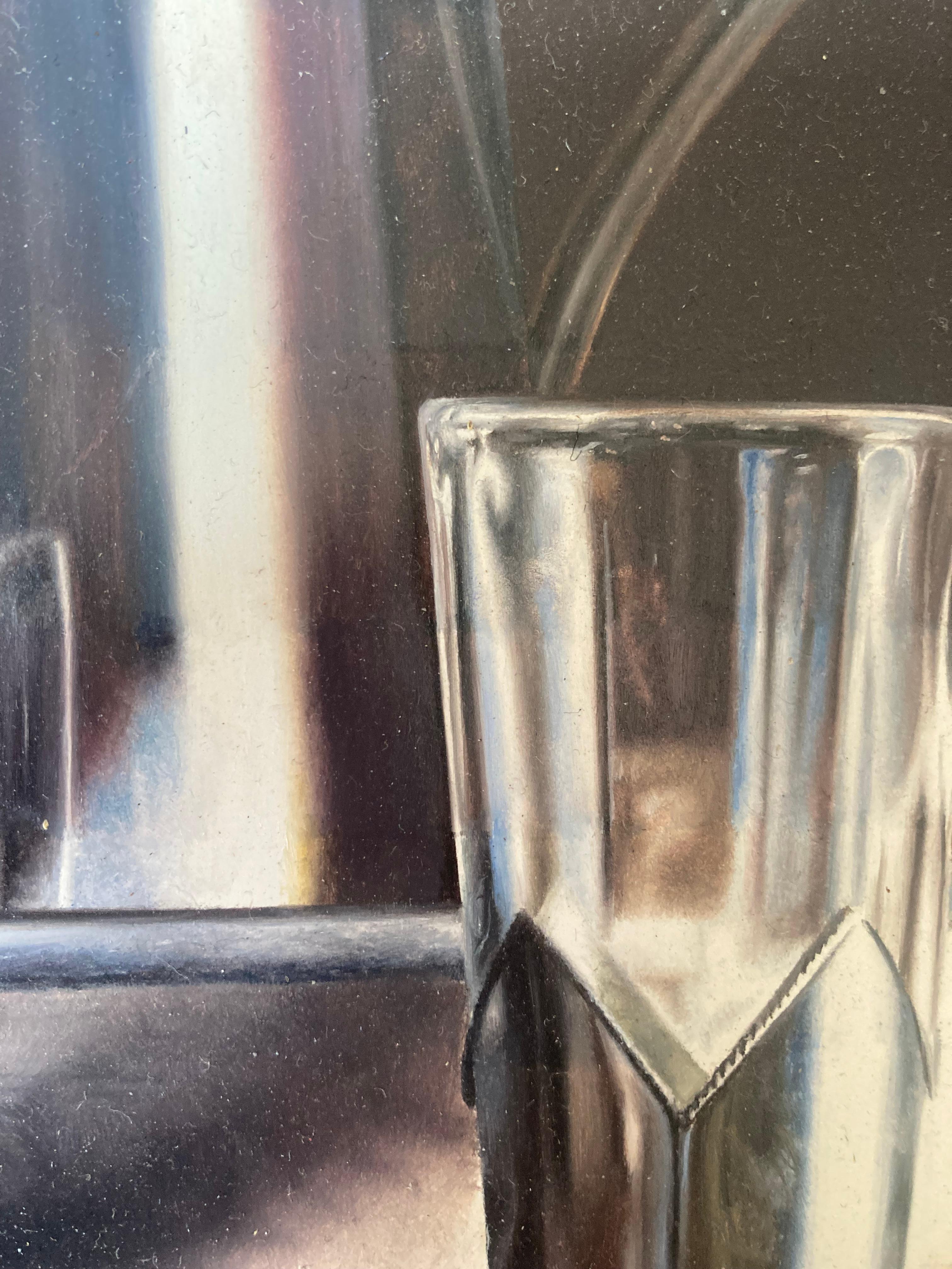 Drink Afternoon Drink (peinture de nature morte photoréaliste contemporaine Super- Realism) - Photoréalisme Painting par Brandon Drake