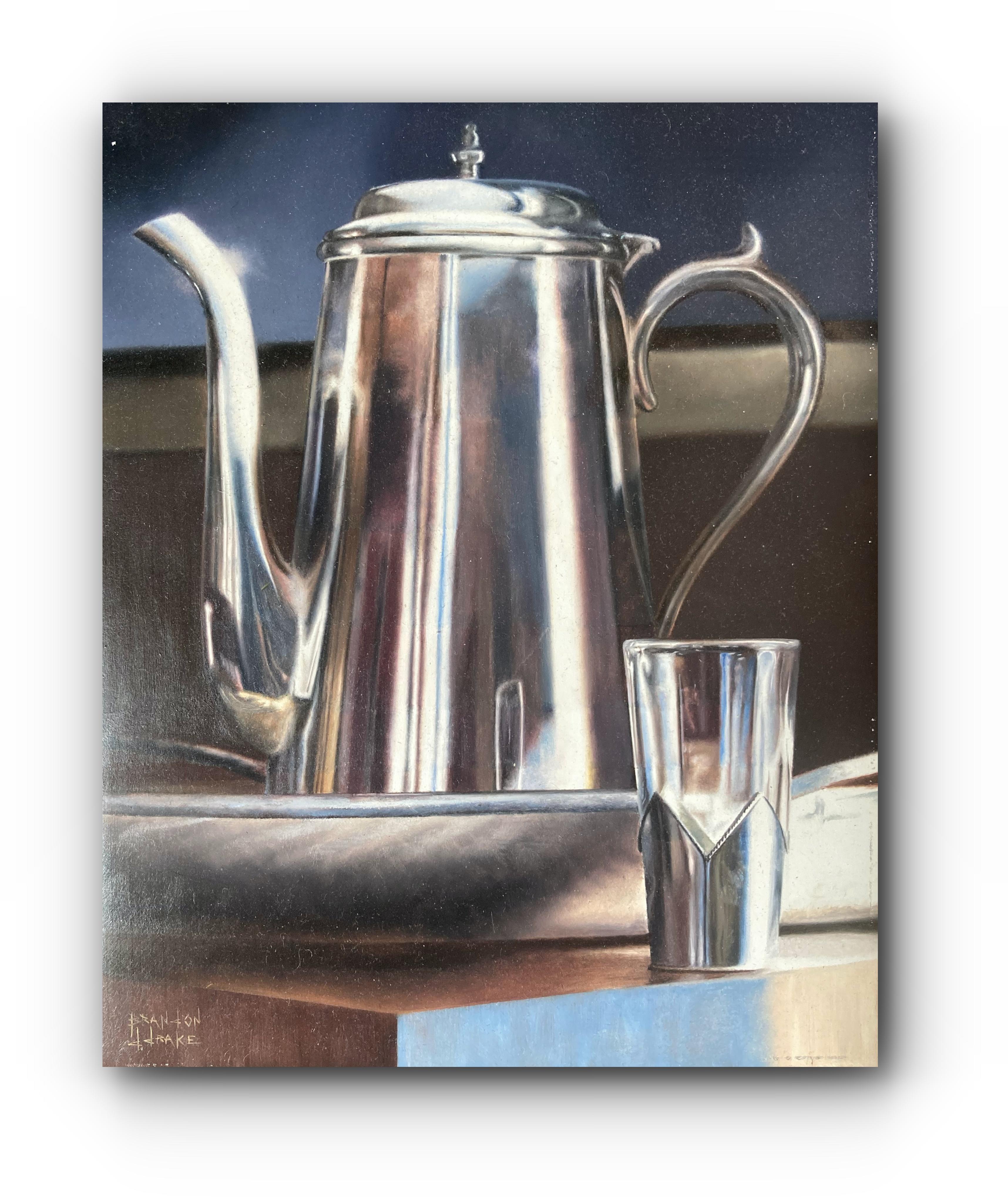 Still-Life Painting Brandon Drake - Drink Afternoon Drink (peinture de nature morte photoréaliste contemporaine Super- Realism)