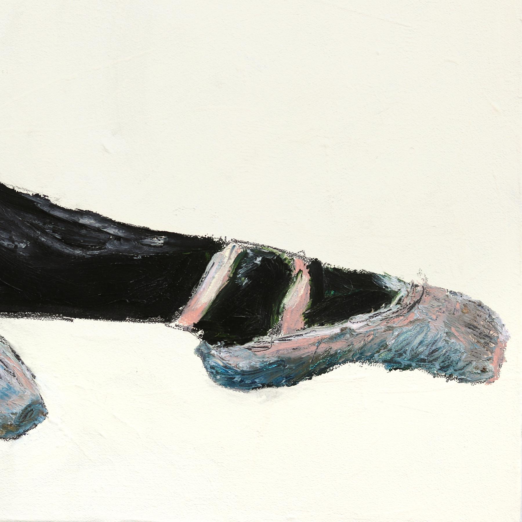 Warm Up - Original Mixed Media Abstract Figurative Dancer Portrait on Canvas For Sale 4