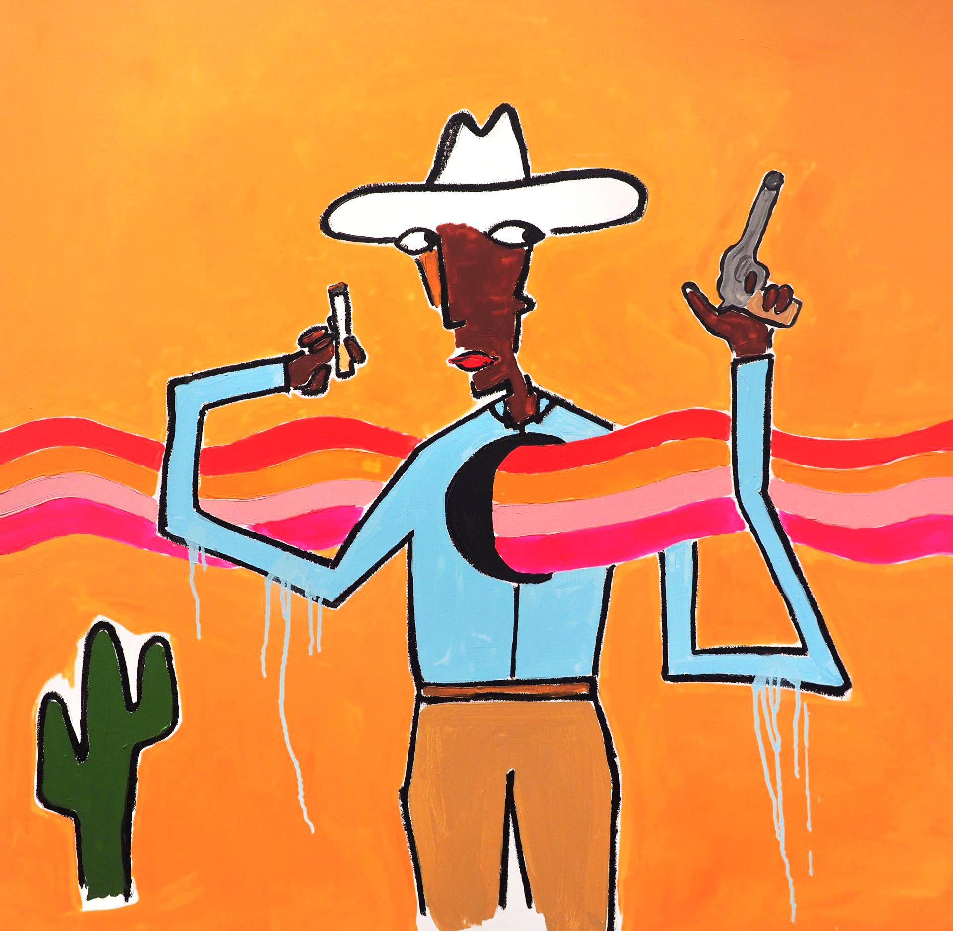 Black Cowboy - Painting by Brandon Jones