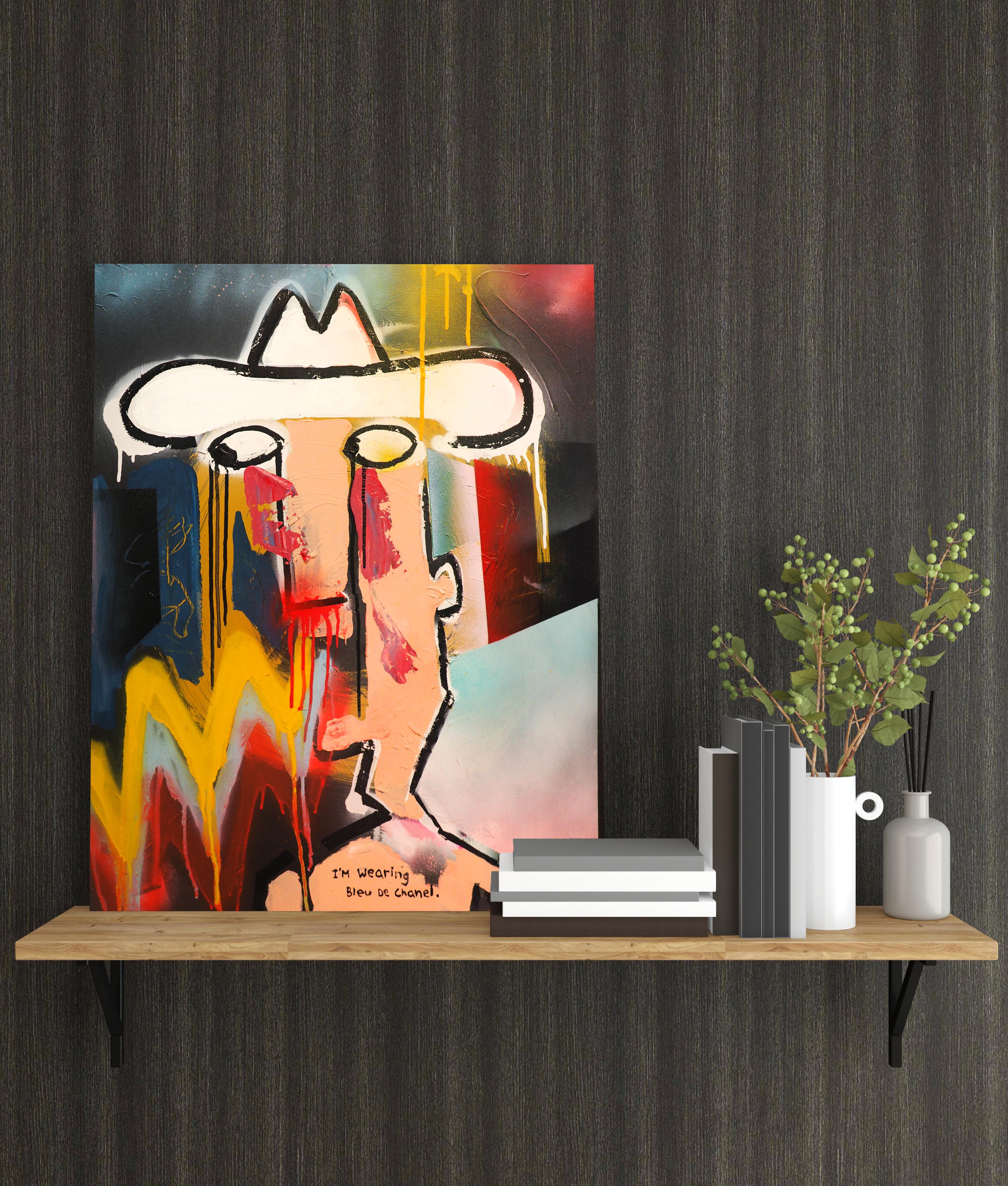 Cowboy Wearing Cologne  - Painting by Brandon Jones