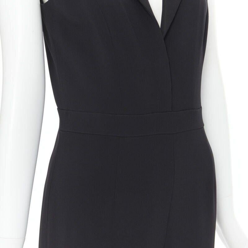BRANDON MAXWELL black shawl collage plunge wide leg evening jumpsuit US2 XS For Sale 2