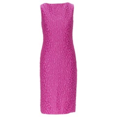 Brandon Maxwell, abito da cocktail in jacquard rosa fuschia US2 S