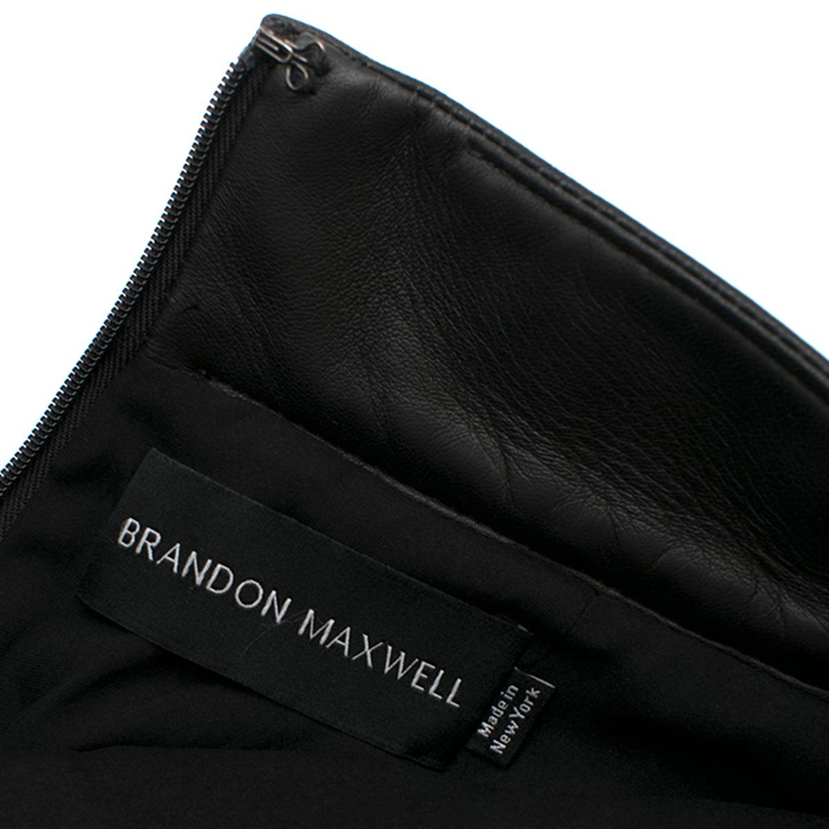 Women's Brandon Maxwell Pleated Leather Mini Skirt in Black SIZE US 2