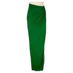BRANDON MAXWELL Size 2 Green Rayon Wrap Skirt