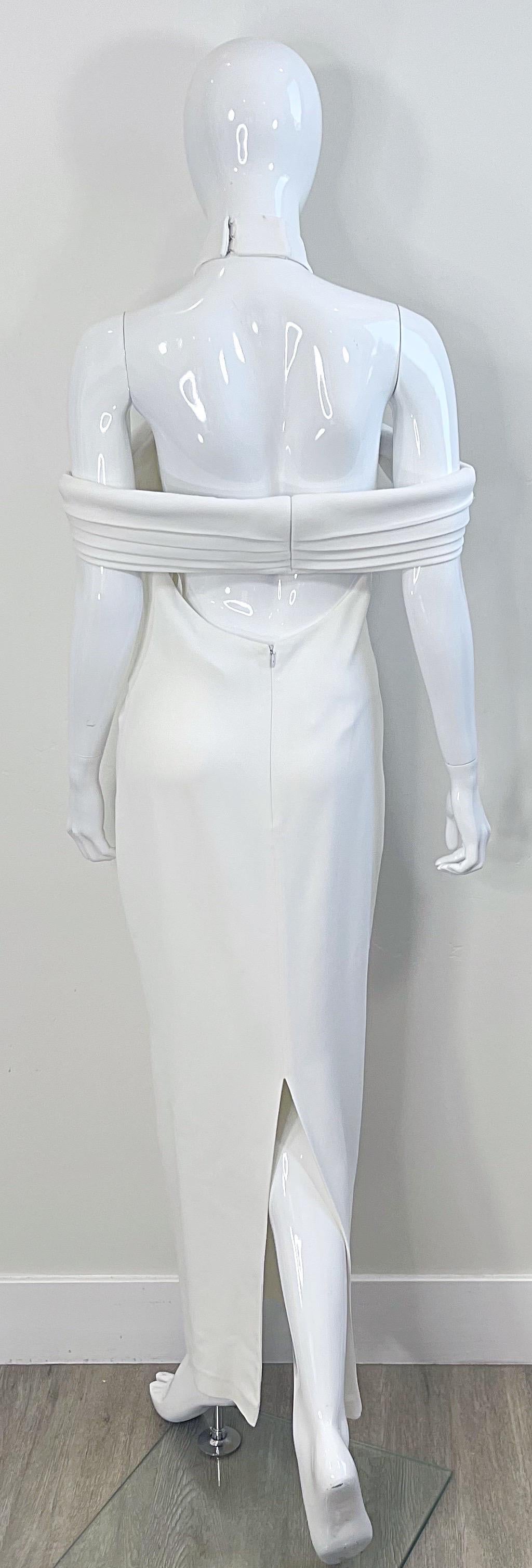 Brandon Maxwell Primavera 2018 Vestido Grecian Gown Blanco Sin Hombros Halter en Excelente estado para la venta en San Diego, CA