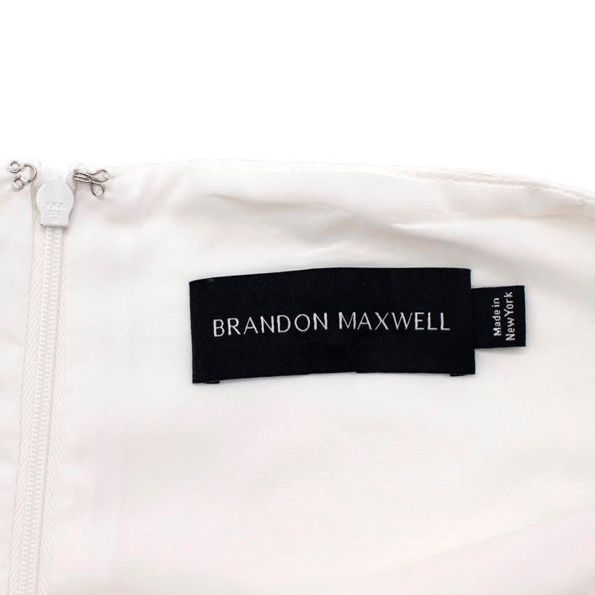 Gray Brandon Maxwell White Silk Structured Mini Dress - Size US6