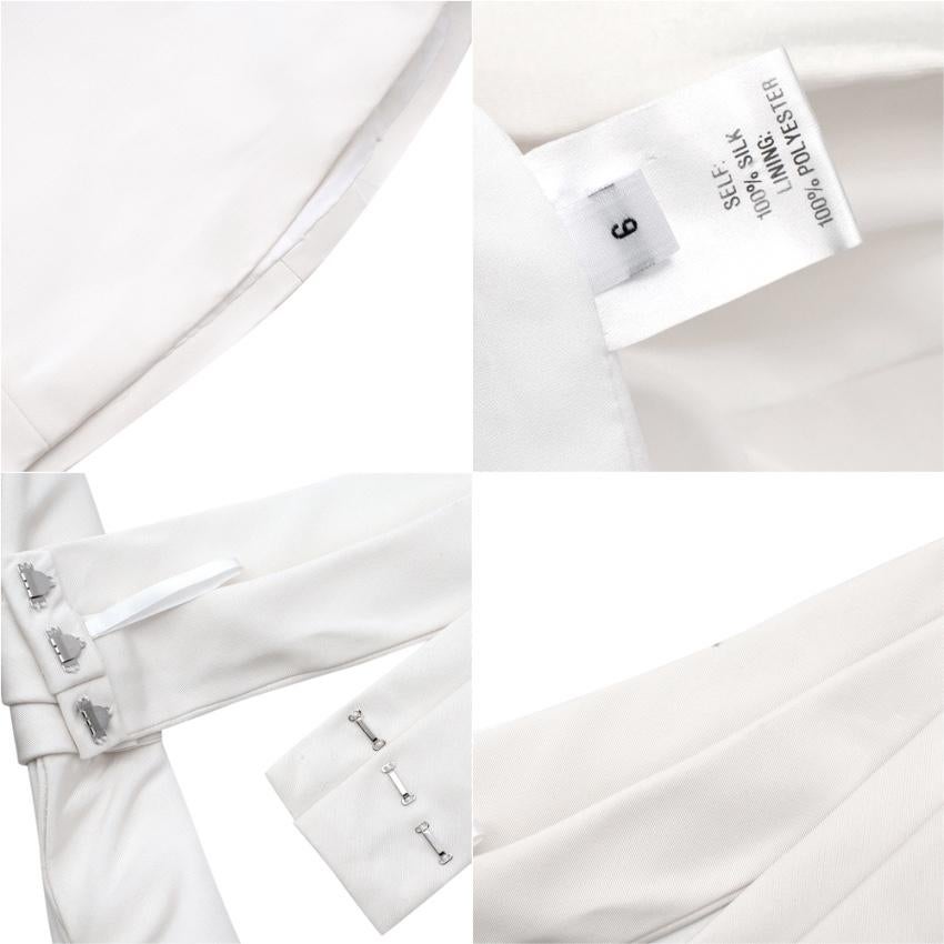 Brandon Maxwell White Silk Structured Mini Dress - Size US6 1