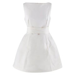 Brandon Maxwell White Silk Structured Mini Dress - Size US6