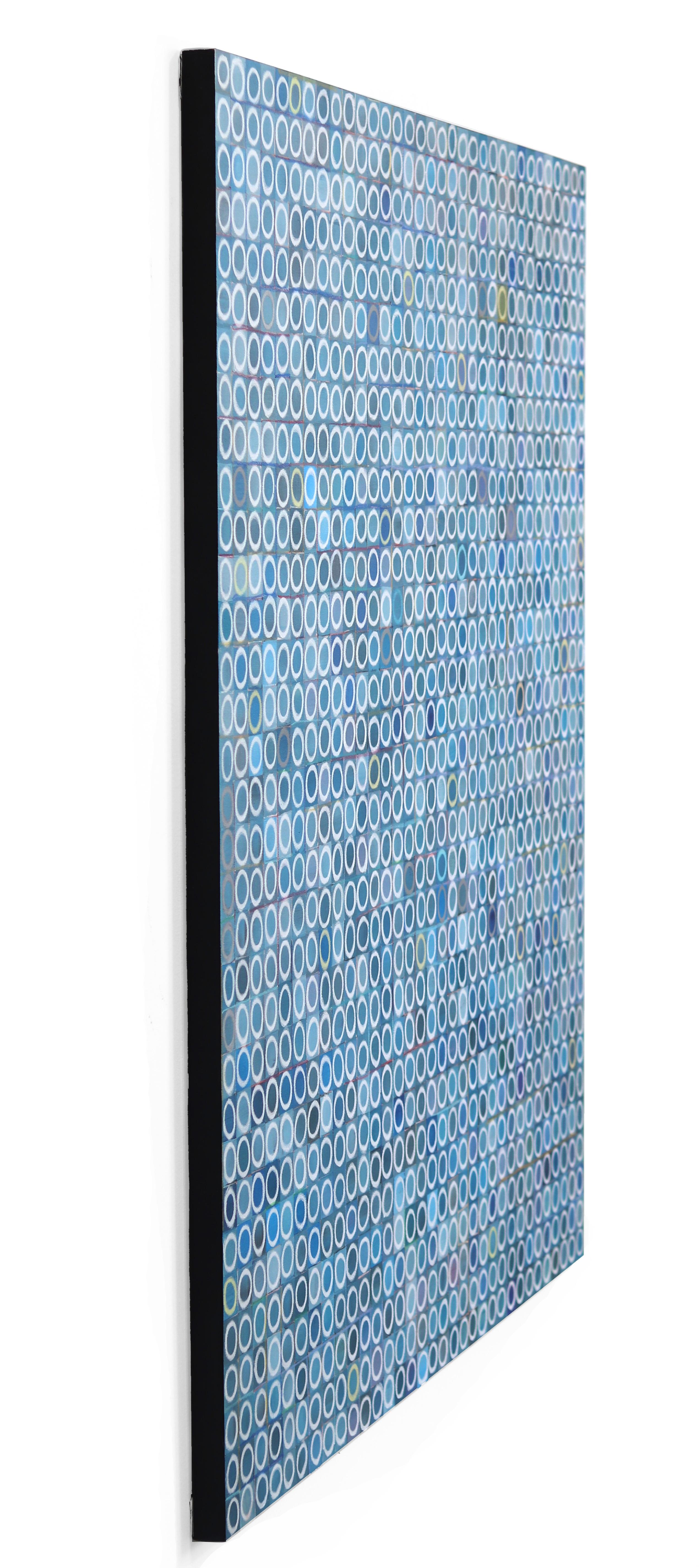 1089 Circles - Large Blue Abstract Geometric Original Painting For Sale 2