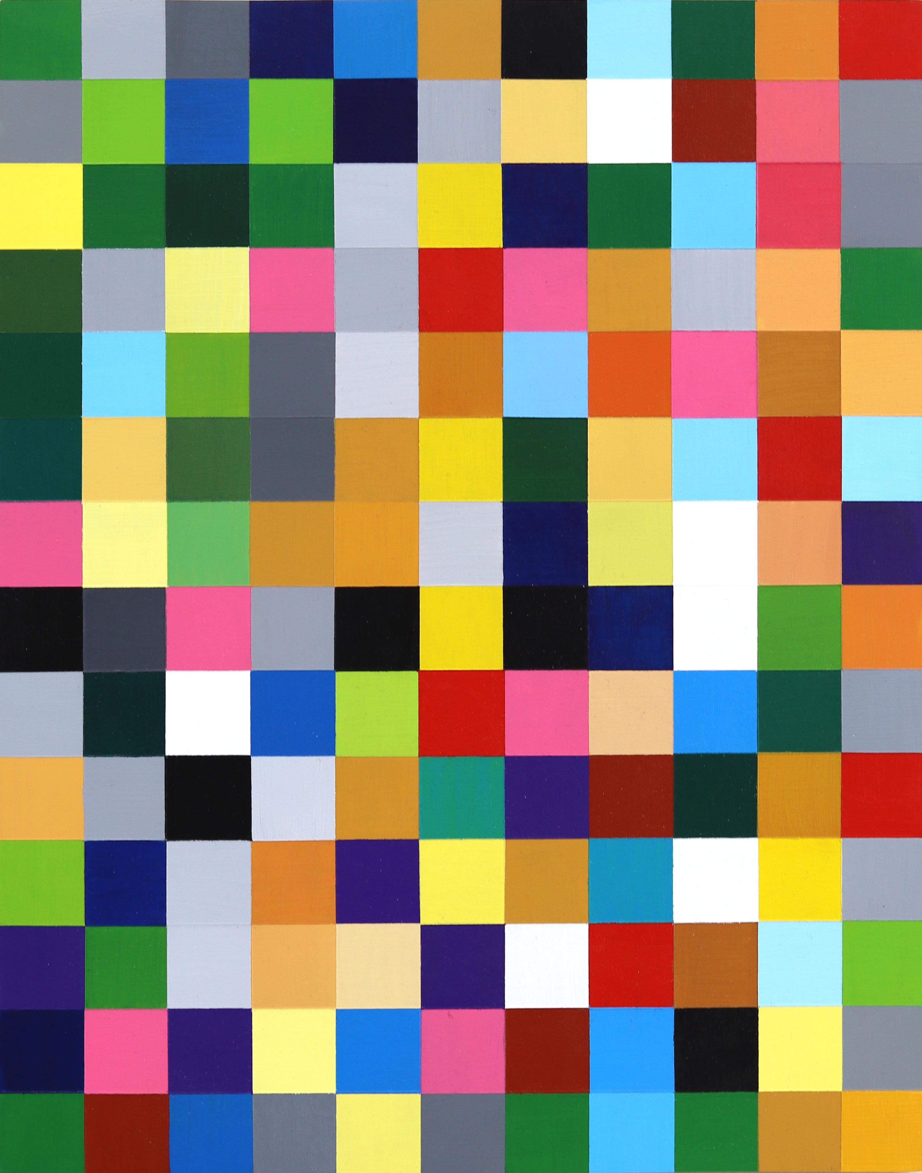 154 Squares V.4 - Modern Colorful Abstract Geometric Squares Acrylic Painting - Mixed Media Art by Brandon Neher