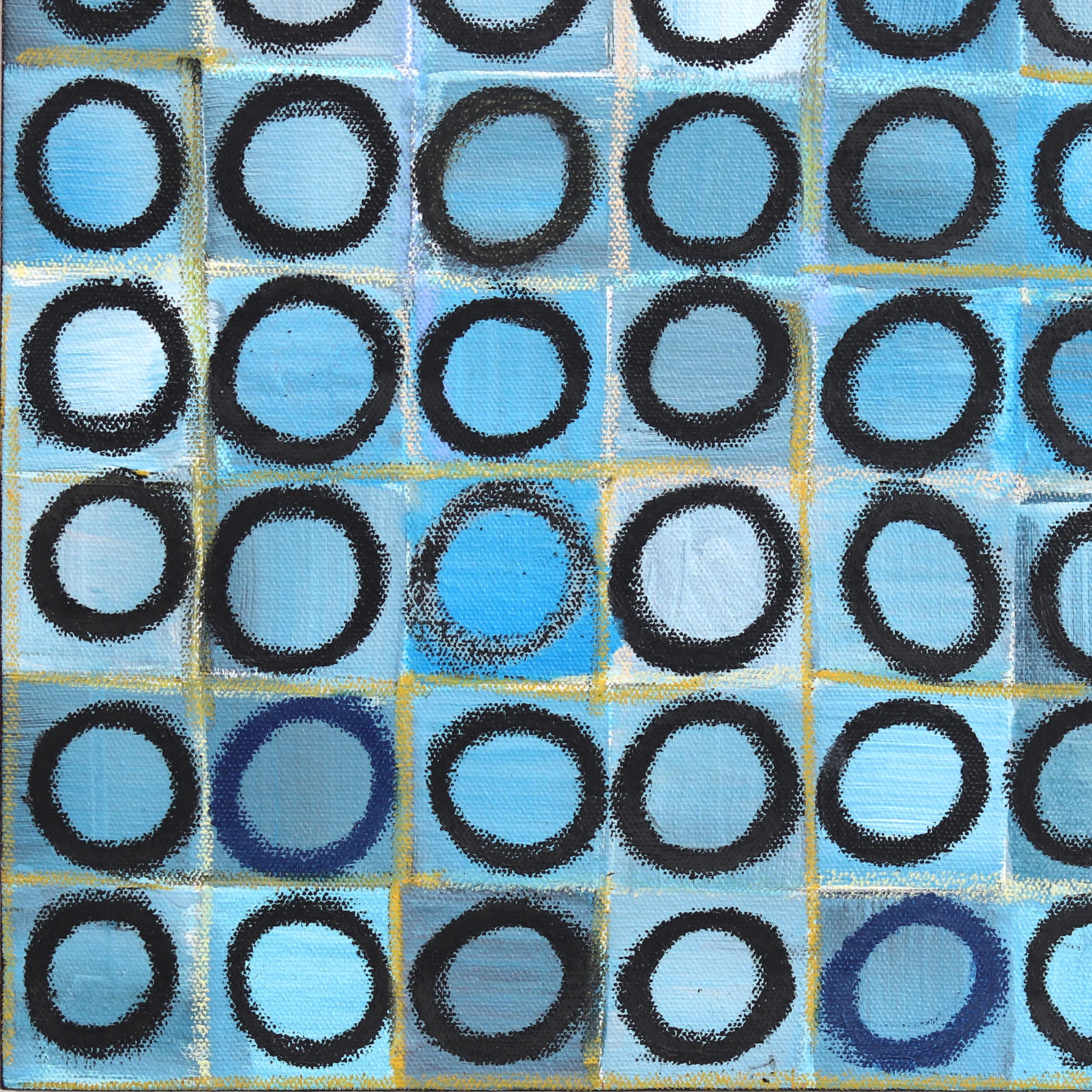 169 Kreise – Abstraktes geometrisches Originalgemälde im Angebot 3