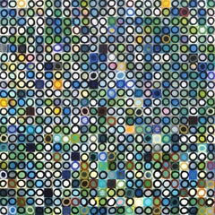 576 Circles V.4 - Large Blue Green Geometric Abstract Artwork