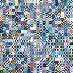 576 Circles V.5 - Original Contemporary Blue Tone Abstract Geometric Painting