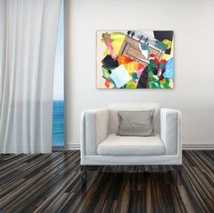 Artist Palette / Surfer - Abstract Contemporary Colorful Layered Painting