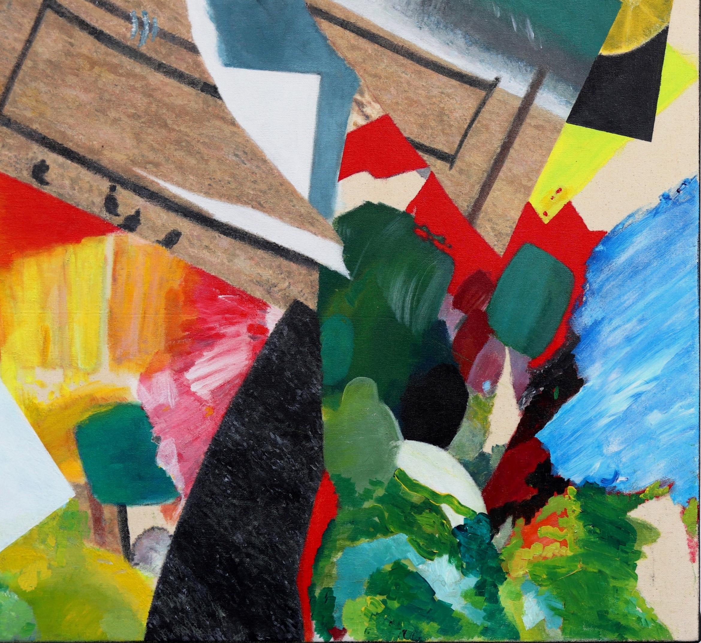 Artist Palette / Surfer - Abstract Contemporary Colorful Layered Painting For Sale 4